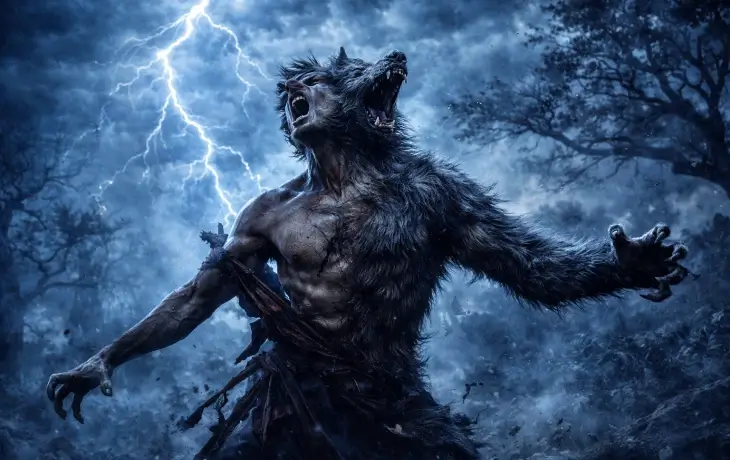 mitolojide Lykaon’un Zeus’un gazabıyla kurda dönüşmesi ve ilahi cezaya uğradığı sahne